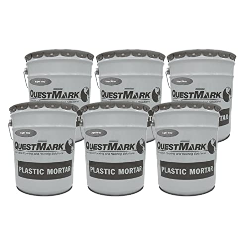 QuestMark 2110 High Traffic Epoxy Concrete Floor Patch and Resurfacer - 1/4 Pallet (6 x 5 Gallon Unit), Light Gray - High Impact and Abrasion Resistant Repair