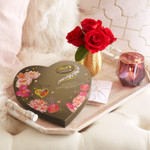 Lindt LINDOR Assorted Chocolate Candy Truffles Heart, Valentine\'s Day Assorted Chocolate with Truffle Center, 5.5 oz. - Thumbnail 2