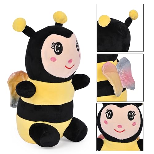 Image of BESTIES Adorable Cute Bee Soft Toy - Soft Plush Bee Toys, Stuffed Plush Animal Toy, Fluffy Soft Toys for Girls, Boys, Kids, Huggable Plush Toys - 24 cm (Yellow)
