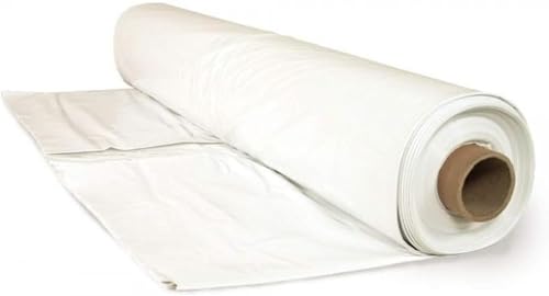 Farm Plastic Supply - 6 mil White Construction Plastic Sheeting - Thick Plastic Sheeting, White Tarp, Construction Plastic, Dust Containment, Drop Cloth Vapor Barrier (20' x 100')
