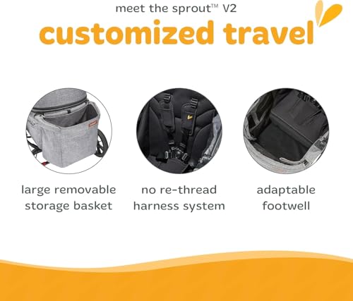 Image of Larktale Adjustable Stroller, 2 Seater Kids Wagon, 120 Pound Capacity, Sprout V2, Black