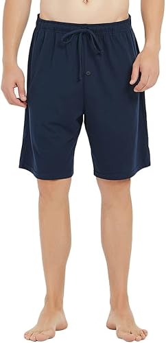 Miniatura 6 de U2SKIIN Paquete de 2 pantalones cortos de pijama para hombre, 100% algodón, pantalones ligeros con bolsillos, pantalones cortos de pijama suaves