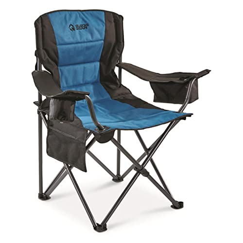 Guide Gear Oversized Camp Chair, Comfy, Portable, Outdoor, Folding, 500-lb. Capacity Blue/Black