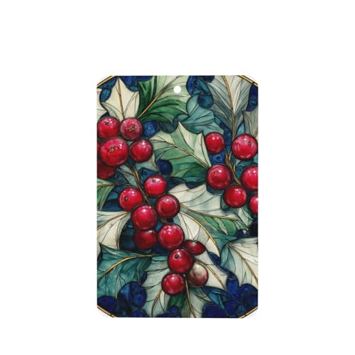 Ambientadores de coche con bayas rojas con ramas de pino blanco, 4 tarjetas perfumadas colgantes, tarjetas perfumadas para coche, tabletas de aromaterapia