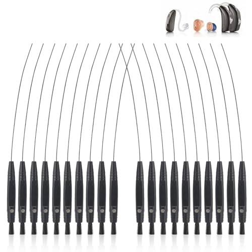 20 Pezzi Spazzola per la Pulizia degli Apparecchi Acustici, Tubo Sonoro Multifunzionale e Pulitore di Sfiato con Magnete per Amplificatori Auricolari Cuffie