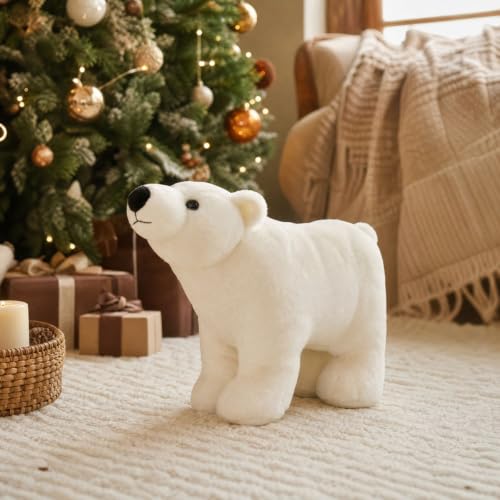 7.87in Cute Polar Bear Plush Christmas Decoration Indoor - image 4