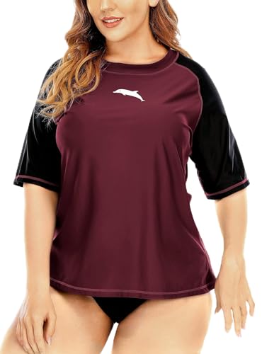 Camiseta de natación manga corta Halcurt para playa y piscina en talla grande