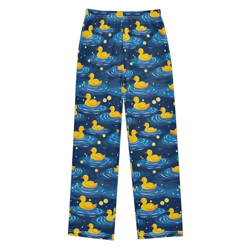 Cute Duck Long Pajama Pants Elastic Waist PJ Bottoms with Pockets S A1115212