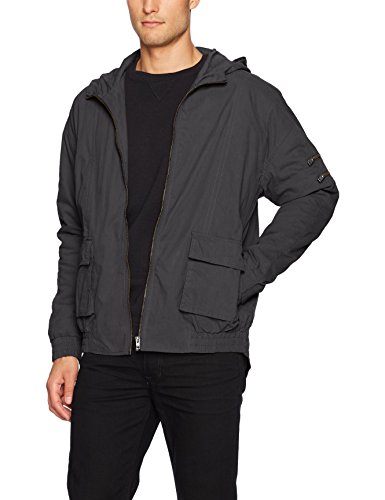 Zanerobe Men's Rise-Box Hood Jacket, Black, L