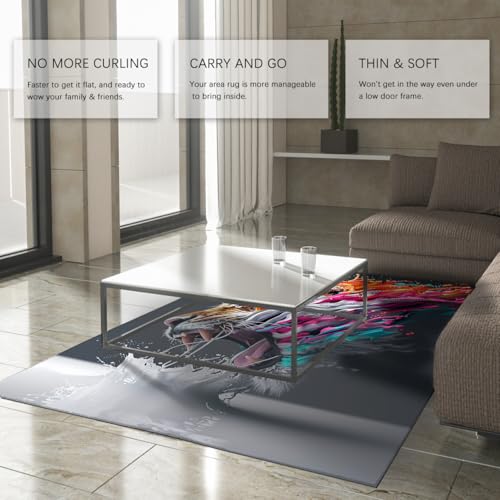 Tapis de chambre à coucher salon salle à manger doux Tiger Faune - 5