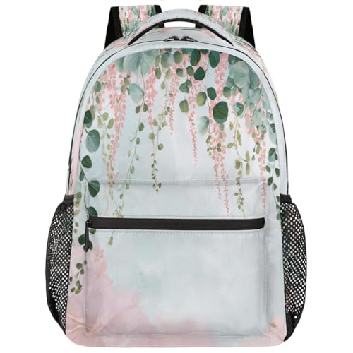 Enredaderas De Hojas De Eucalipto Verde Salvia Mochila Informal Antirrobo Mochila Gran Capacidad Mochilas Deportivas Para Vuelta Al Cole Viaje Colegio 29X40Cm