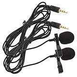 COMPUKAS 2 Stück Lavalier Mikrofon Klinkenstecker Unidirektionales Ansteckmikrofon mit Kabel für...