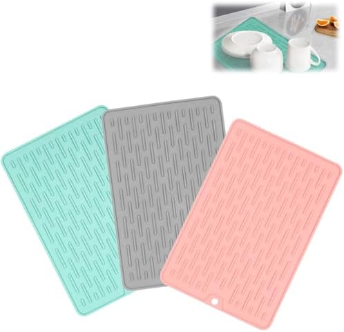 Tapis Absorbant Pour Vaisselle - Microfibre Gris - 30x40cm - Séchage Rapide