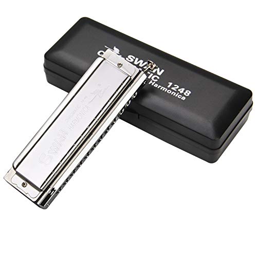 JINSUO GWTRY Swan 10/12/14/16 Trous C Key Sliver Chromatic Harmonica Standard Chromatic Harmonica en tournant Blow Holes… - Les Beatles, Paul McCartney, John Lennon, RIngo Starr, George Harrison JINSUO GWTRY Swan 10/12/14/16 Trous C Key Sliver Chromatic Harmonica Standard Chromatic Harmonica en tournant Blow Holes… – Image 3