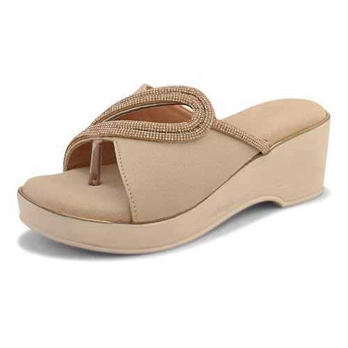 Image of Centrino Women's Wedge Heel Sandals | Stylish Slip-On Sandals for Ladies | Soft Cushioned Footbed for Comfort | Elegant & Trendy Design | Lightweight and Durable Fashion Footwear (9404)
