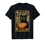 Kawaii Vintage Cat Black Novelty UFO Alien Tees
