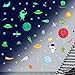Adesivi luminosi fai da te, motivo: pianeta astronauta, razzo fluorescente | sistema solare per cameretta dei bambini | Adesivo da parete per camera da letto, asilo, decorazione da parete