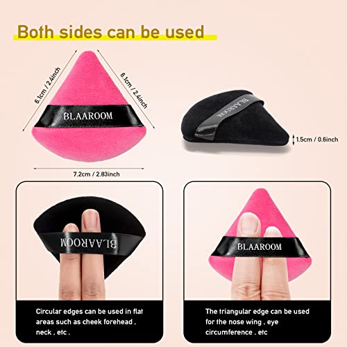 12 Pieces Velour Pure Cotton Powder Puff Face Makeup Triangle Powder Puffs For Loose Powder Wet Dry Cosmetic Foundation Beauty Sponge Makeup Tools -Black Rose Red #TOP4