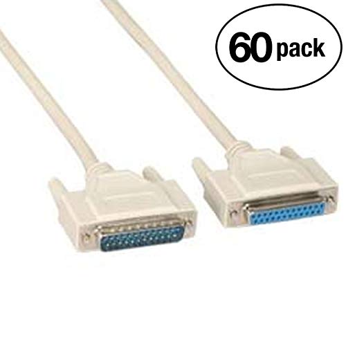 InstallerParts (60 Pack 10 ft DB25 M/F Serial Cable 25C Straight