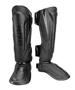 Venum Elite Evo Shin Guards - Black/Black Large