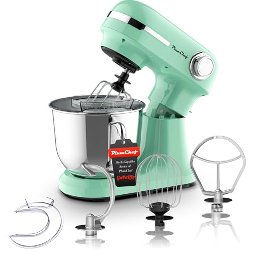 Image of 5.5 QT Electric Stand Mixer, baking mixer, 12-Speed Kitchen Mixer with Tilt-Head, Stainless Steel Bowl Dough Mixer, Egg Whisk, Dough Hook & Beater Included, Idea for 3-5 Family,Green