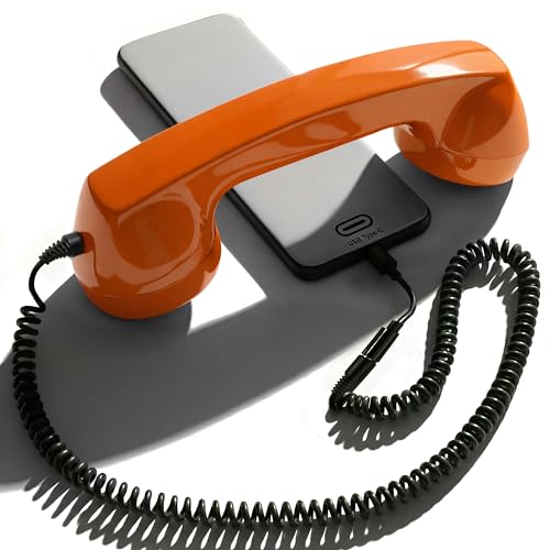 Opis Technology 60s Micro – Combiné Téléphone Portable Rétro pour Smartphone (USB-C + Jack...