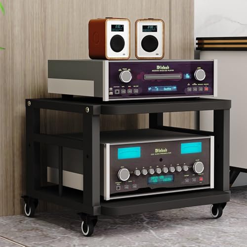 Gabinete de audio estéreo con estantes ajustables para soportes pesados