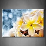Plumeria Wall Art Yellow Orange White Frangipani Canvas Painting Pictures Print On Canvas Flower Picture for Living Room Home Modern Decoration
