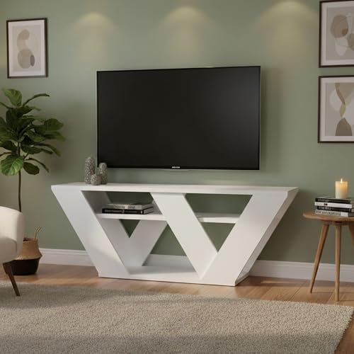 Dmora - Mobile porta TV Pegasus, Credenza da soggiorno, Armadio basso per TV, Base parete attrezzata, 110x30h40 cm, Bianco