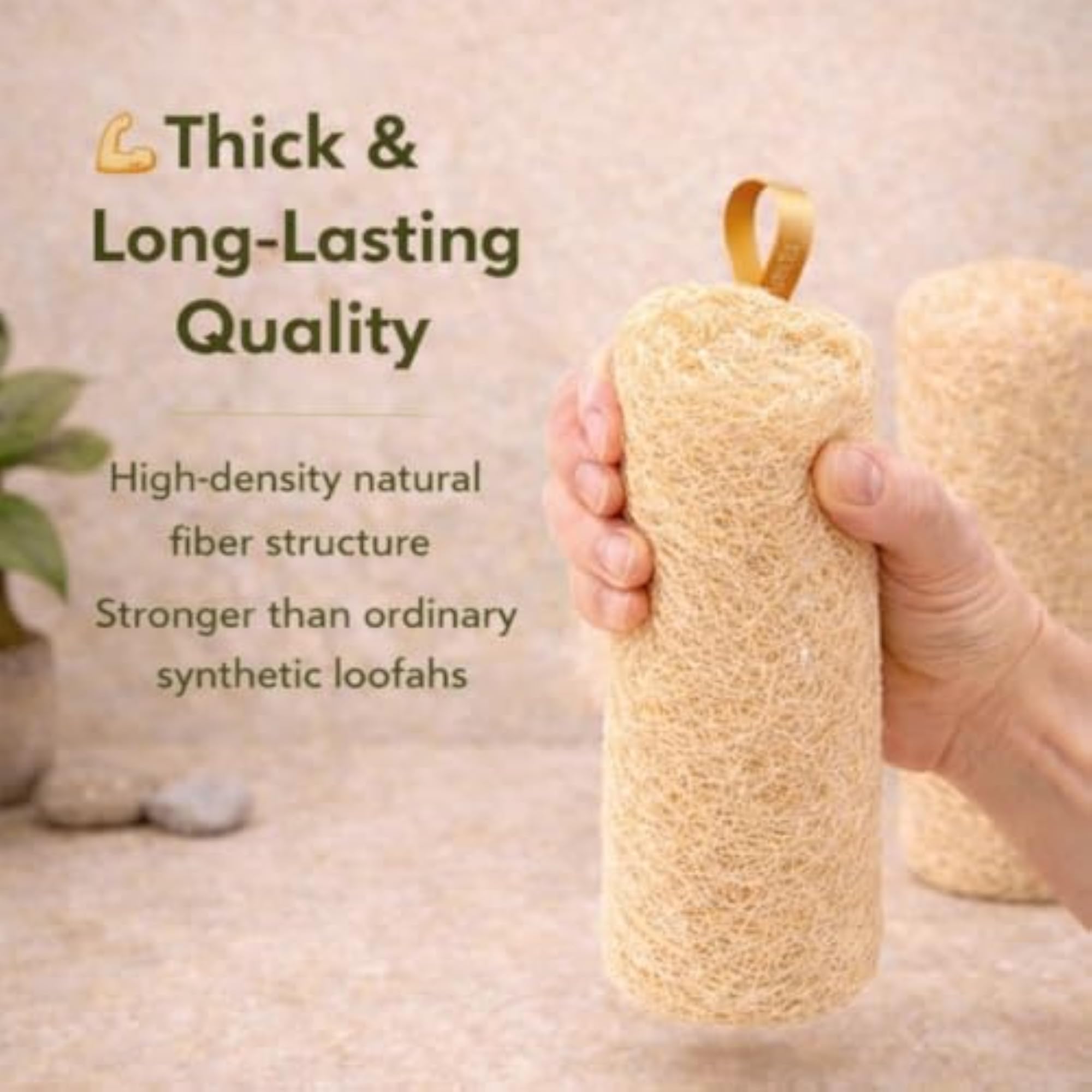 Natural Loofah Scrubber for Bathing, Organic Exfoliating Gift