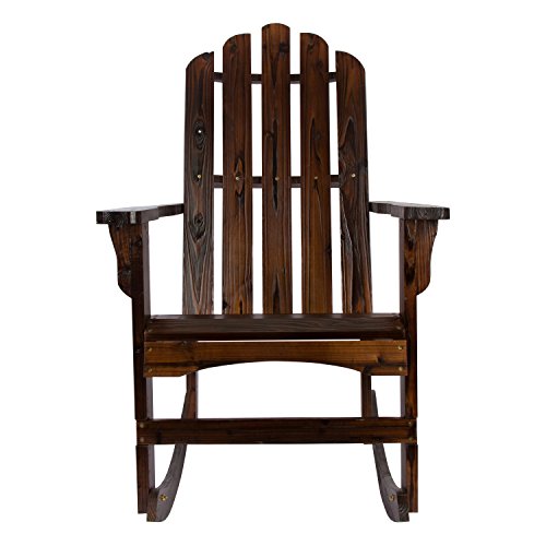 Shine Company 4698Bb Marina Wooden Outdoor Rocking Adirondack Chair, Burnt Brown #TOP3
