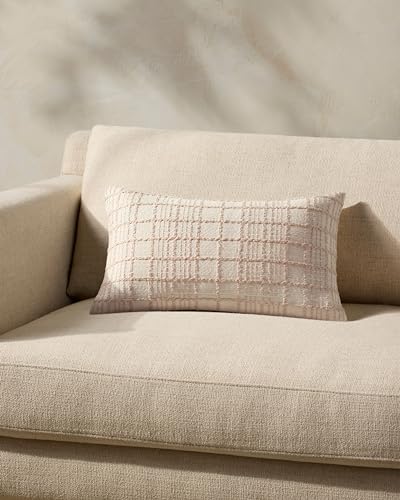 Loloi Magnolia Home by Joanna Gaines Liv Collection PMH0064 Beige 13'' x 21'' Cover Only Pillow