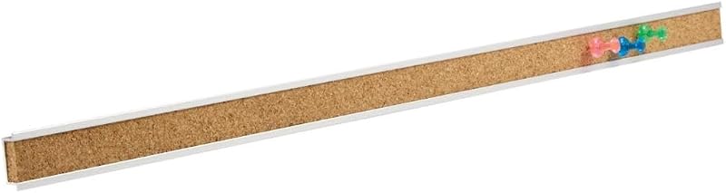 Quartet Bulletin Bar Strip, tablero de corcho, 18" x 1", aula, oficina, cubículo, marco de aluminio (2003), beige