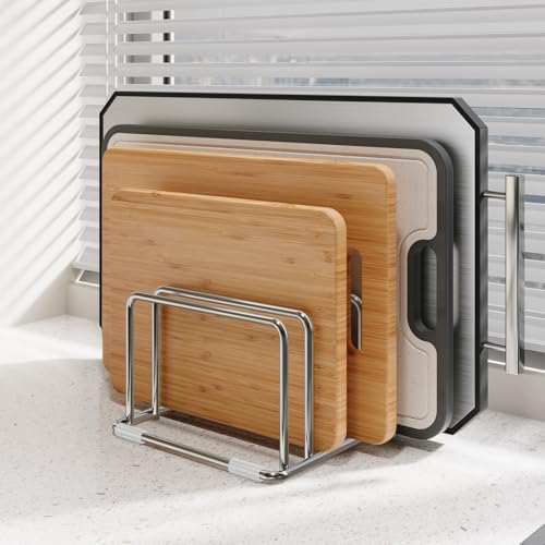 coneyaro 304 Stainless Steel Cutting Board Organizer Rack –...