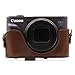 MegaGear MG1174 Canon PowerShot SX740 HS, SX730 HS Ever Ready Leather Camera Case with Strap - Dark Brown