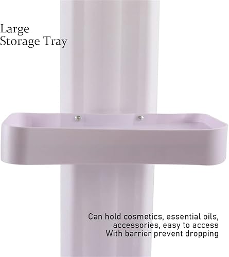 Miniatura 5 de LYNICESHOP Carrito de servicios de spa para salón de belleza, material ABS, blanco, 2 niveles, 14 "x 16", 27.5 pulgadas de alto, capacidad de 50