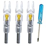Lzwow 3PCS S Lighted Nocks for Arrows with .244/6.2mm Inside Diameter Arrow Nocks for Hunting