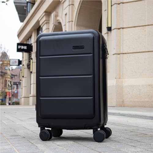Suitcase Fashionable Matte Trolley Case Password Suitcase Travel Gift PC Universal Wheel Zipper Case For Light Travel Luggage(Black)3