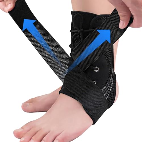 LearnLyrics Apriete de tobillo, férula de tobillo para mujer, Breft de tobillo transpirable con soporte fijo bidireccional, Dispositivos y equipos deportivos, accesorios de baloncesto para