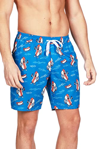 Tipsy Elves Men's Stretch Swim Trunks 7 Inch Inseam 4-Way Stretch with Mesh Liner - Quick-Dry Funny Swimwear Bathing Suit4