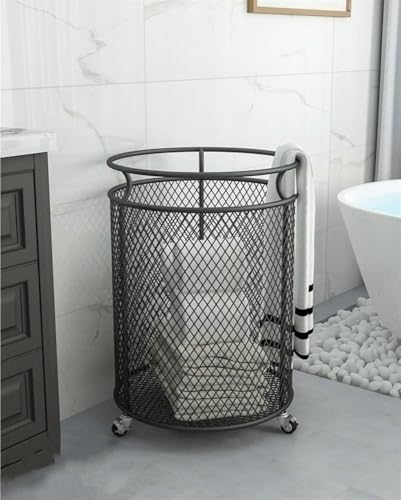 Panier à linge en métal pour salle de bain moderne corbeille buanderie