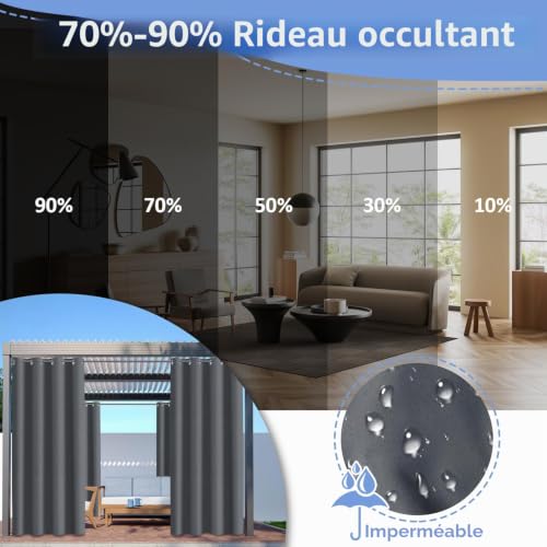 Rideaux d'extérieur imperméables pour protéger la terrasse des intempéries - 4