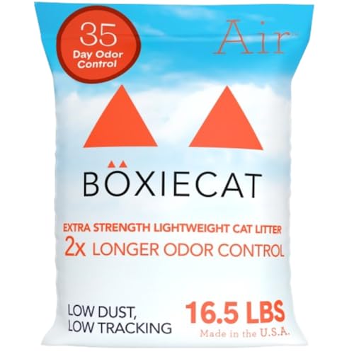 Boxiecat Air Lightweight - Arena para Gatos aglutinante, Extra Fuerte, sin Aroma, 16 Libras, fórmula a Base de Plantas, se Mantiene Ultra Limpia, Control de olores Alimentado por