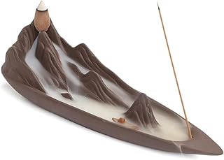 Fisherman's Incense Burner Incense Stick, Alabaster Zen Multifunctional Incense Holder, Jiangshan Reverse Flow Incense Burner(A1)