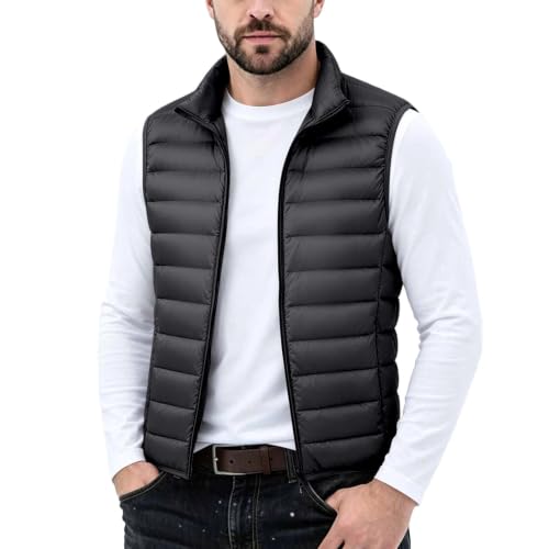 Puffer Vest Men Fall Winter Fashion Sleeveless Quilted Fleece Vest Jacket - image 1