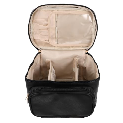 Trousse de toilette femme grand voyage sac de rangement cosmétique étanche et léger noir