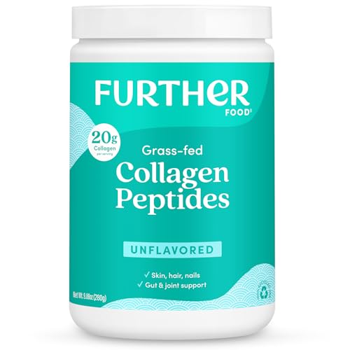 Further Food Unflavored Collagen Peptides Powder, Grass-Fed Pasture-Raised Hydrolyzed Type 1 & 3