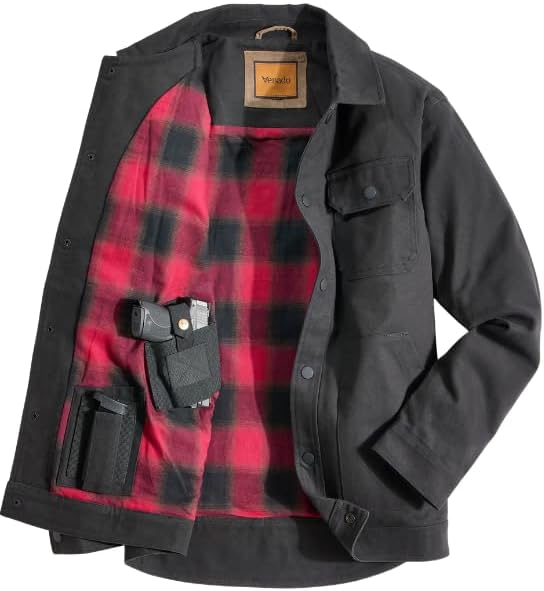 Venado Concealed Carry Shirt Jacket for Men - Heavy Duty Canvas - Conceal Carry Pockets