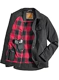Venado CCW Shirt Jacket for Men - Heavy Duty Canvas - Specialty Pockets (Black, Large)