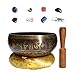RoseFlower 10.5cm Campane Tibetane con Battente, Gemme Chakra Stone, Cuscino di Seta - Tibetan Singing Bowl Meditazione Canto Ciotole per Yoga Musicoterapia Terapia di Guarigione Sollievo Dallo Stress